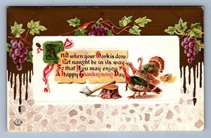 Postcard Vtg Thanksgiving Holiday Celebration Happy Turkey Day - Picture 1 of 2
