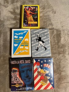 Lot of 5 Decks Vintage Playing Cards-ALM, Johnnie Walker,Olympics, Hawaii,Recall