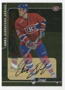2000-01 Be a Player Signature Series Craig Darby Auto GOLD l Canadiens #197