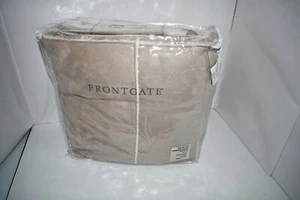 Frontgate Windowpane Faux Shearling Throw Blanket in Khaki 50” x 70” #159155 NWT - Picture 1 of 5