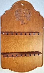 Vintage Holz Souvenir LÖFFELHALTER Gestell 16 Löffel Paar Herz - Bild 1 von 5