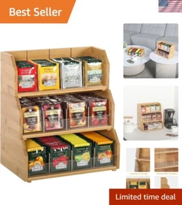 3 Layer Stackable Bamboo Tea Bag Organizer Storage Holder for Tea Bags Wood T... - Picture 1 of 7