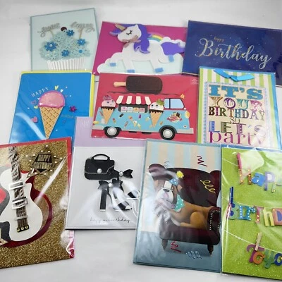Burgoyne Lot Of 10 3D Birthday Greeting Cards Handmade Sequin Sparkle New - Image 1 of 4