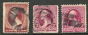 Billete de 2 centavos Sc #210 219D 220 elegante cancelado 1883-93 EE. UU. 85F63 - Imagen 1 de 4