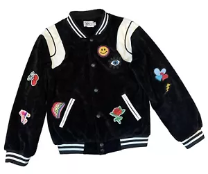 Lola & The Boys Girls All About The Patch Preppy Corduroy Varsity Jacket 10 - Picture 1 of 7