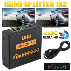 1 INPUT 2 OUTPUT HDMI SPLITTER 2 WAY SUPPORT FULL 4K HD 3D SWITCH BOX Hub MU - Picture 1 of 7