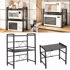 2/3Ebenen Mikrowellenherd Backofen Storage Holder Küche Ecke Regal Freistehend - Bild 1 von 32