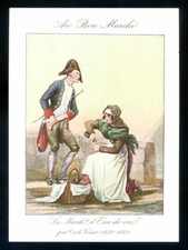 AU BON MARCHE  PARIS  trade card chromo  La marchande d'eau de vie  Carle Vernet