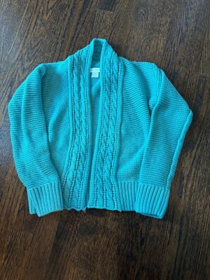 Beautiful Garnet Hill organic cotton girls sweater size L - aqua - Image 1 of 3