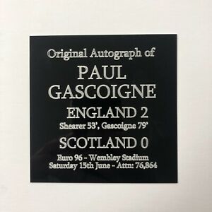 Paul Gascoigne 105x105mm Engraved Plaque for Signed Euro 96 England Memorabilia 