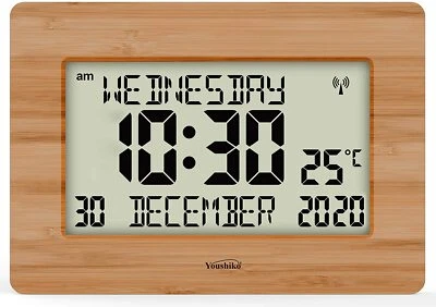Radio Controlled Wall Clock Large LCD for DEMENTIA & ALZHEIMER SUFFERERS - Image 1 of 4