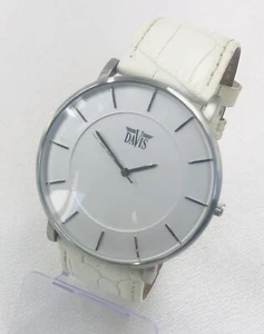 Davis Damen Armbanduhr | Edelstahl | Silbern | Weißes Lederarmband | Läuft 💯 - Bild 1 von 24