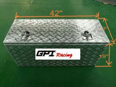 42"x17"x19" ALUMINUM PICKUP TRUCK UNDER BED TOOL BOX UNDERBED TRAILER STORAGE - Image 1 of 3