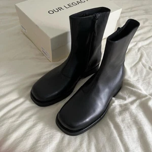 new black Our Legacy leather mid-calf boots Chelsea Minimal Premium short boot - Picture 1 of 6