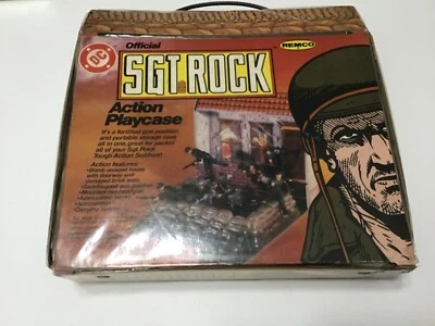 Vintage 1981 Remco Sgt. Rock Action Machine Gun Nest Action Play Case Raft  plus - Изображение 1 из 4