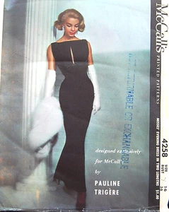 Vestido de noche 1957 vintage patrón de costura B36 (1675) de Pauline Trigere - Imagen 1 de 2