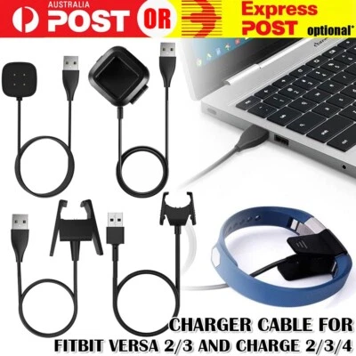 USB Charger Charging 1M Cable for Fitbit Charge 2 3 4 Versa 2 3 4 Sense 2 AU New - image 1 of 4