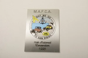 National Convention MAFCA Automotive Club Plate (R4A/JSF6) 1990 Car San Diego CA - Picture 1 of 5