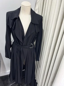 Zara Black Lightweight Trench Coat – Size M - Picture 1 of 3