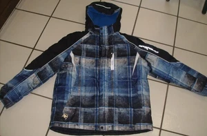 ZeroXposur Skijacke Youth XL 18/20 schwarz kariert Kapuze Full Zip Snowboard gefüttert - Bild 1 von 5