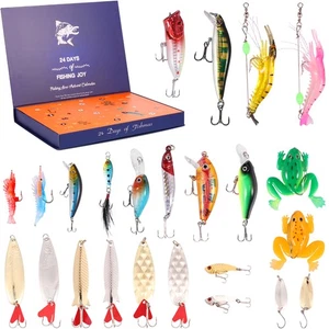 Fishing Tackle Countdown Calendar 24 Days Fishing Lures Christmas FaABB - Picture 1 of 10