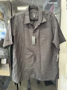 Van Heusen Flex Men's Shirt Size XL Black Pocket Short Sleeve Button Down NWT - Picture 1 of 2