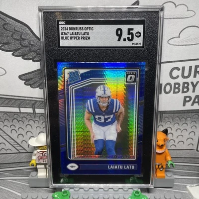 2024 Donruss Optic #267 Laiatu Latu Blue Hyper Prizm SGC 9.5 - Image 1 of 4