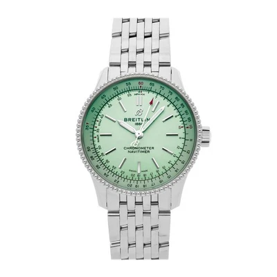 Reloj Breitling Navitimer automático 35 mm esfera verde menta acero A17395361L1A1 Foto 1 de 4