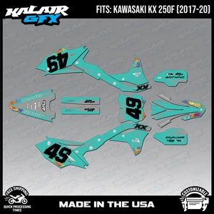 Kit de gráficos para Kawasaki KX250F (2017-2020) KX 250F Blaze Series - verde azulado - Imagen 1 de 4