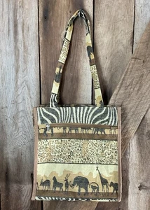 Bolso de Mano Vintage Africano Safari Temático Tapiz Cartera Benjamin Jordan - Imagen 1 de 10