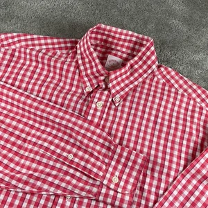 Brooks Brothers 346 rot Gingham Karo Button Down Langarm Regular Fit Hemd - Bild 1 von 6