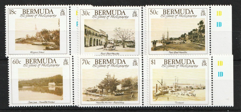 Bermudas 1989 Sc# 555-60 - 150 aniversario de fotografías históricas. MNH Cv $9,90 Foto 1 de 1