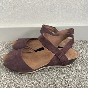 Sandali Dansko Vera donna 40 US 9 viola punta aperta gancio passante zeppa comodi casual - Foto 1 di 11