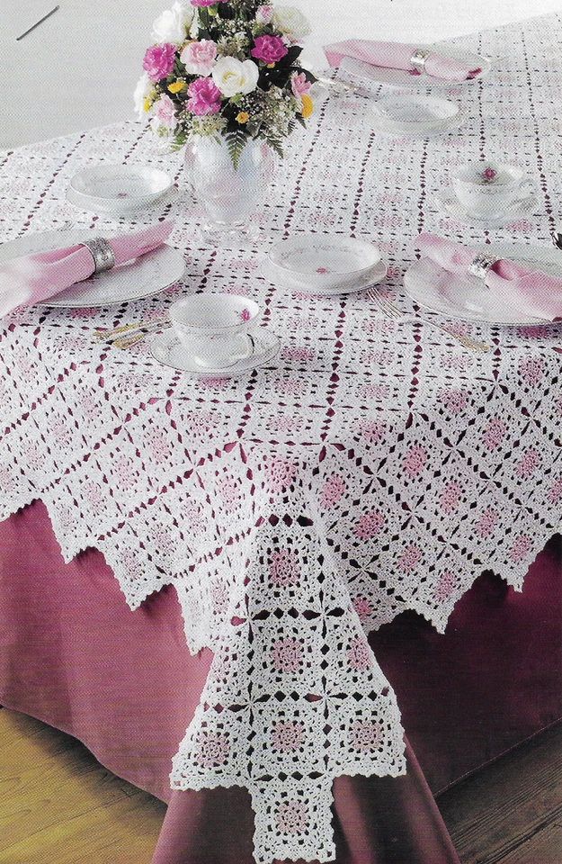 Candy Rose Tablecloth crochet PATTERN INSTRUCTIONS - Image 1 of 1