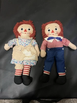 Vintage RAGGEDY ANN & ANDY 16 " Dolls KNICKERBOCKER - Image 1 of 4