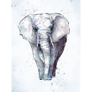 Afrikanischer Elefant Kunstplakat großer Druck 46x61 cm - Bild 1 von 5