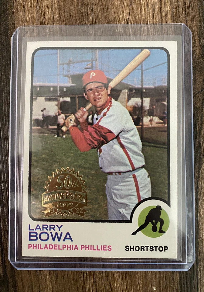 LARRY BOWA 2022 TOPPS HERITAGE STAMPED '73 BUYBACK PHILADELPHIA PHILLIES - Image 1 of 2