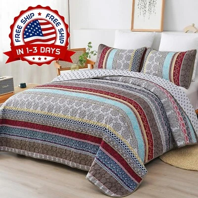 Juego De Edredon Bohemio Queen Colchas Tamano Queen Para Todas Las Estaciones US Foto 1 de 4