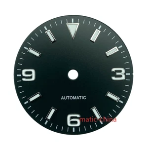 Fit Miyota8215 29mm Black Sterile Explorer Style Watch Dial Copper Without Date  - Picture 1 of 3