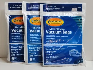 18 Allergen Bags for Riccar SupraQuik, Simplicity* Type S, Fast Vac #858 NIP - Picture 1 of 7