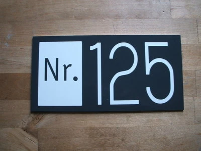House Number Sign Door Sign Plastic Ral 7016 9 27/32x4 29/32in - Image 1 of 2
