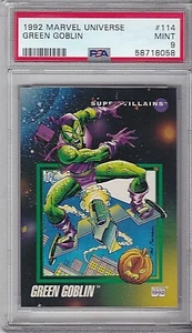 1992 Marvel Universe #114 GREEN GOBLIN PSA 9 MINT Super Villains - Picture 1 of 2