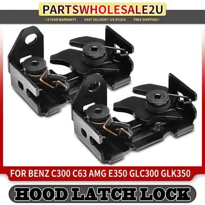 2x trava do capô dianteiro trava para Mercedes-Benz C300 C63 AMG E350 E400 GLC300 GLK350 - Imagem 1 de 4