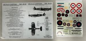 NEW Vtg Carpena Decals 48.82 Spitfire Exotics War Model Airplane 1/48 (AGB3) - Picture 1 of 3