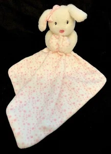 Dunnes Stores Blanco CONEJITO Cachorro Peluche con Manta de Seguridad Rosa Flores Lunares Bebé - Imagen 1 de 2
