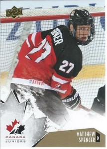 2015-16 UD Upper Deck Team Canada Juniors MATTHEW SPENCER #17 GOLD