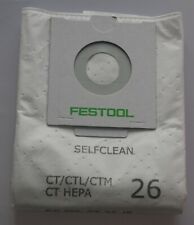 Festool 496187 REUSABLE WITH ZIP  Filter Bag CT CTL CTM 26 with bio bag option