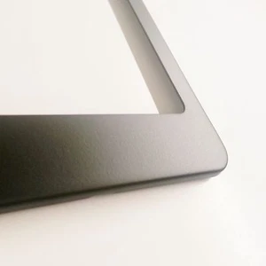 12.5 x 6.25 Powder Matte Flat Black Stainless Steel Tag License Frame Holder - Picture 1 of 11
