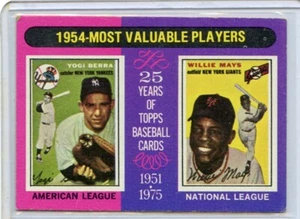 1975 Topps MVP Yogi Berra New York Yankees Willie Mays #192 🚀😳💥 VG - Foto 1 di 2