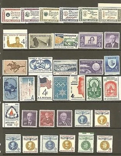 U.S. 1960 Commemorative Year Set 35 MNH Stamps - Image 1 of 1